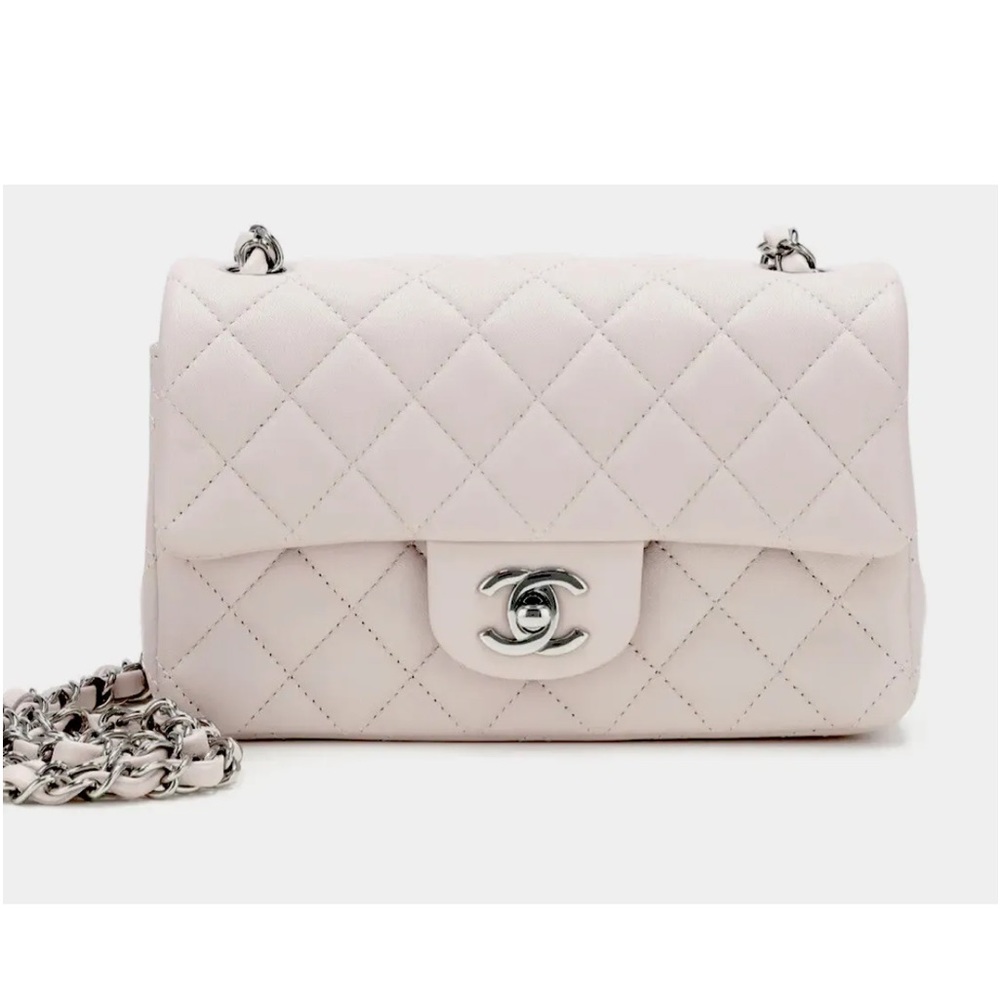 Chanel 21 Rectangular Mini Classic Flap, Light Purple Pink, Mauve Puce RARE